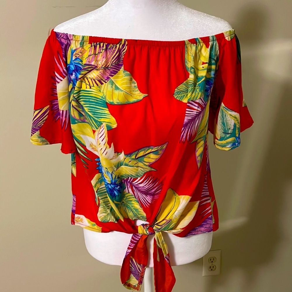 Off the shoulder floral blouse